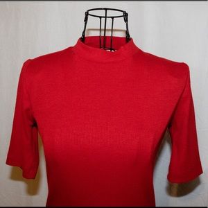 Forever 21 Red Knit Top Slight Turtleneck